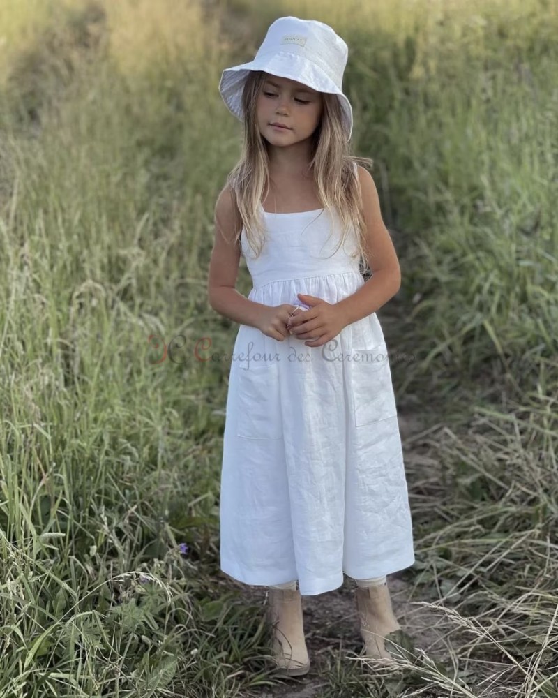 robe coton lin blanche