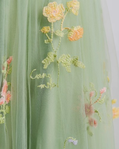 robe ceremonie fille vert sauge