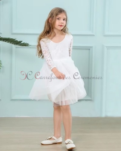 robe courte dentelle manche longue