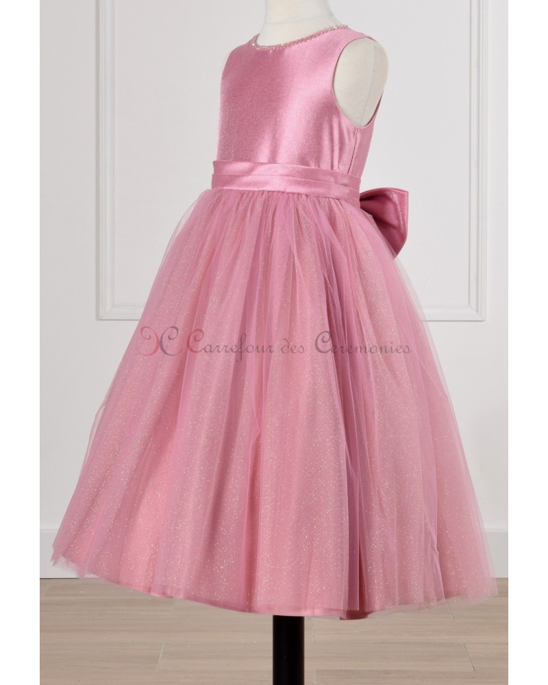 Robe ceremonie fille rose hot sale