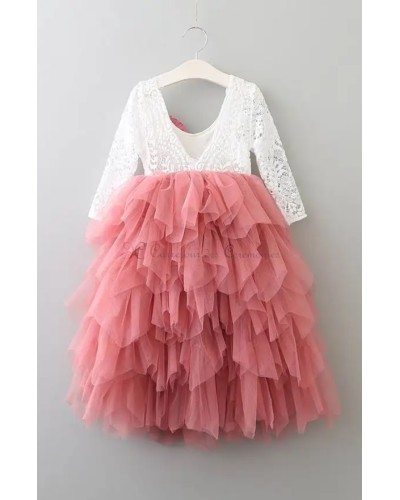 robe dentelle vieux rose